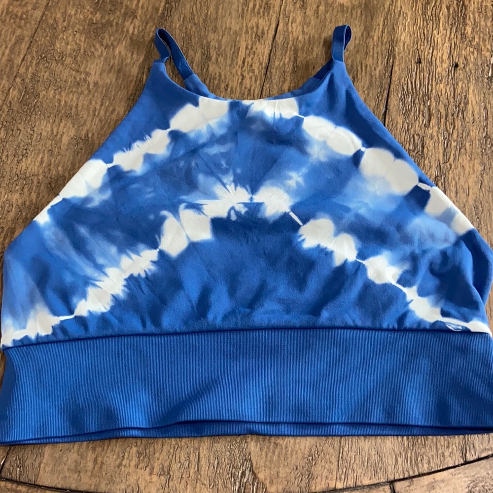 JOY LAB blue tie dye sports bra